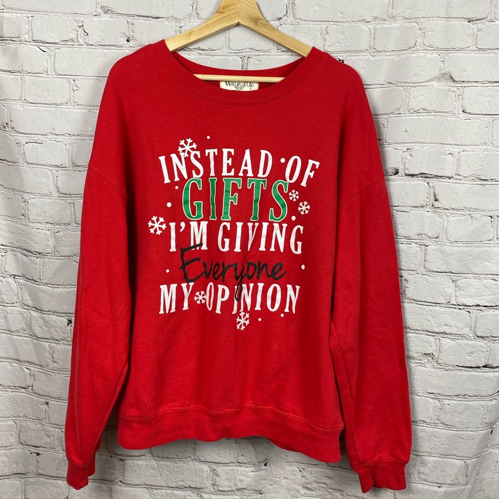 WoundUp Christmas • Instead of gifts.. Sweatshirt Sweater Pullover • Size XXL 19